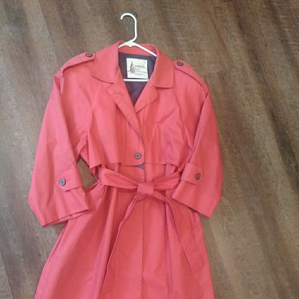 London Fog vintage 70s rain trench coat RED - Picture 4 of 15